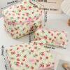 1Pc Set Strawberry Pattern Print Quilted Makeup Bag Lightweight Portable Travel Makeup Bag Makeup Bags Makeup Bag Set Large Capacity Multifunctional Cosmetic Organizer Wallet Pouch Cosmetics Storage Clu (9)