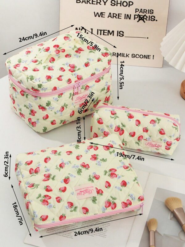 Strawberry Makeup Bag Set For Women For Girls For Home