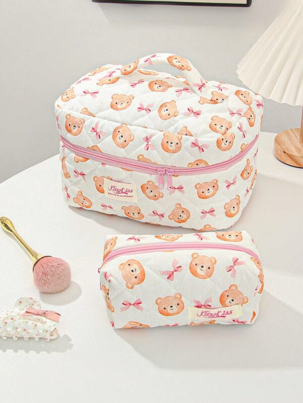 Bear Pattern Cosmetic Bag Set