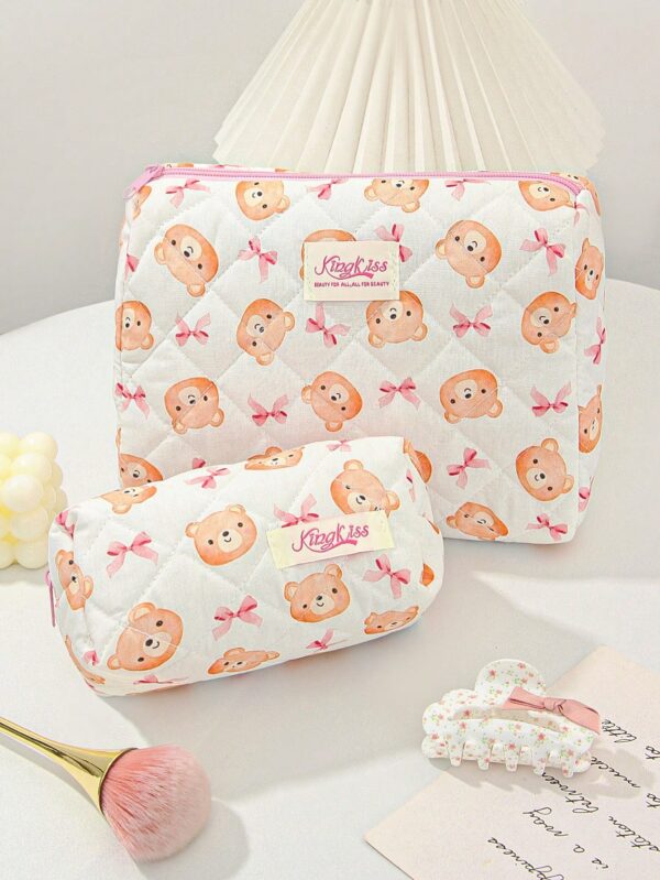 Bear Pattern Cosmetic Bag Set