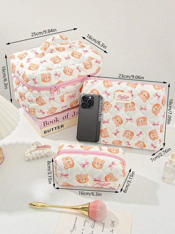 Bear Pattern Cosmetic Bag Set