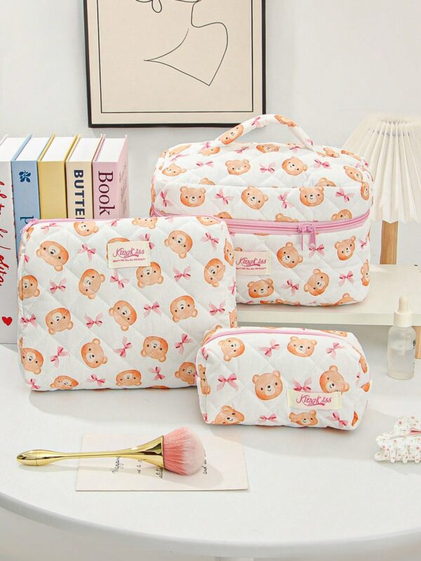 Bear Pattern Cosmetic Bag Set