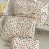 1pc Lovely Floral Stitching Corduroy Cosmetic Bag For Storing Skin Care Items Lipsticks Hair Accessories Or As A Travel Necessity Birthday Gift Bridesmaid Gift Teacher Gift Or Mothers Day Gift For Girls (3)