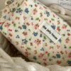 1pc Lovely Floral Stitching Corduroy Cosmetic Bag For Storing Skin Care Items Lipsticks Hair Accessories Or As A Travel Necessity Birthday Gift Bridesmaid Gift Teacher Gift Or Mothers Day Gift For Girls (8)