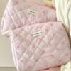 1pc Set Flower And Bowknit Print Balletcore Travel Cosmetic Bag Large Capacity Cosmetic BagMakeup Bag Makeup Pouch Skincare Bag Toiletry Bag Packing CubesTravel Essentials Cruise Essentials Dorm Essenti (2)